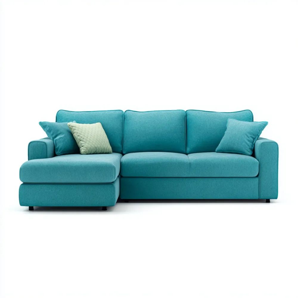 Ecksofa Stoff 250x150x90 cm – Türkis – Modernes Design