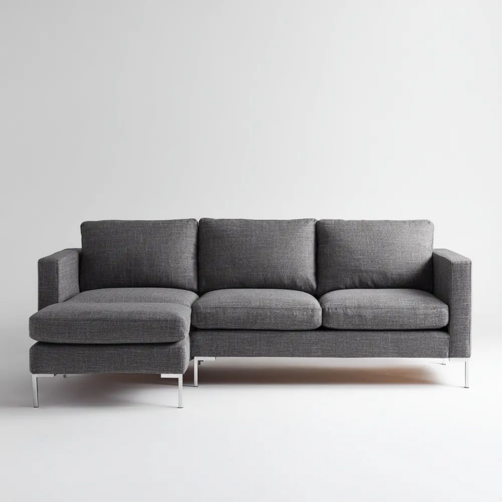 Ecksofa Stoff 250x150x85 cm – Dunkelgrau – Modernes Design