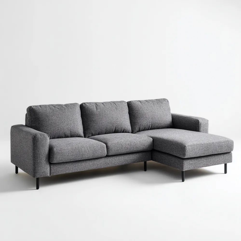 Ecksofa Stoffpolster 230x150x85 cm – Grau – Modernes Design