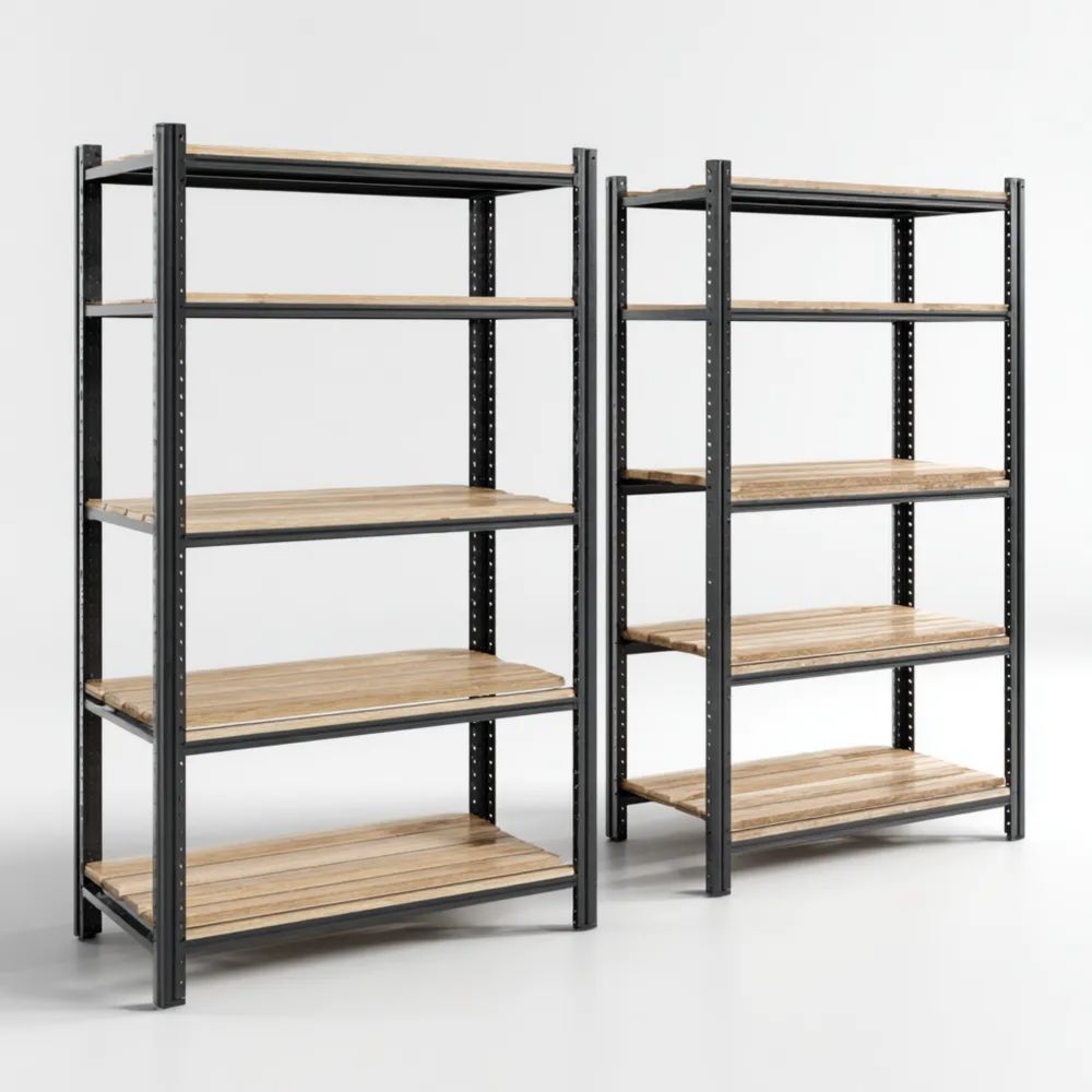 Metallregale mit Holzböden 180x90x45 cm – Industrieller Stil