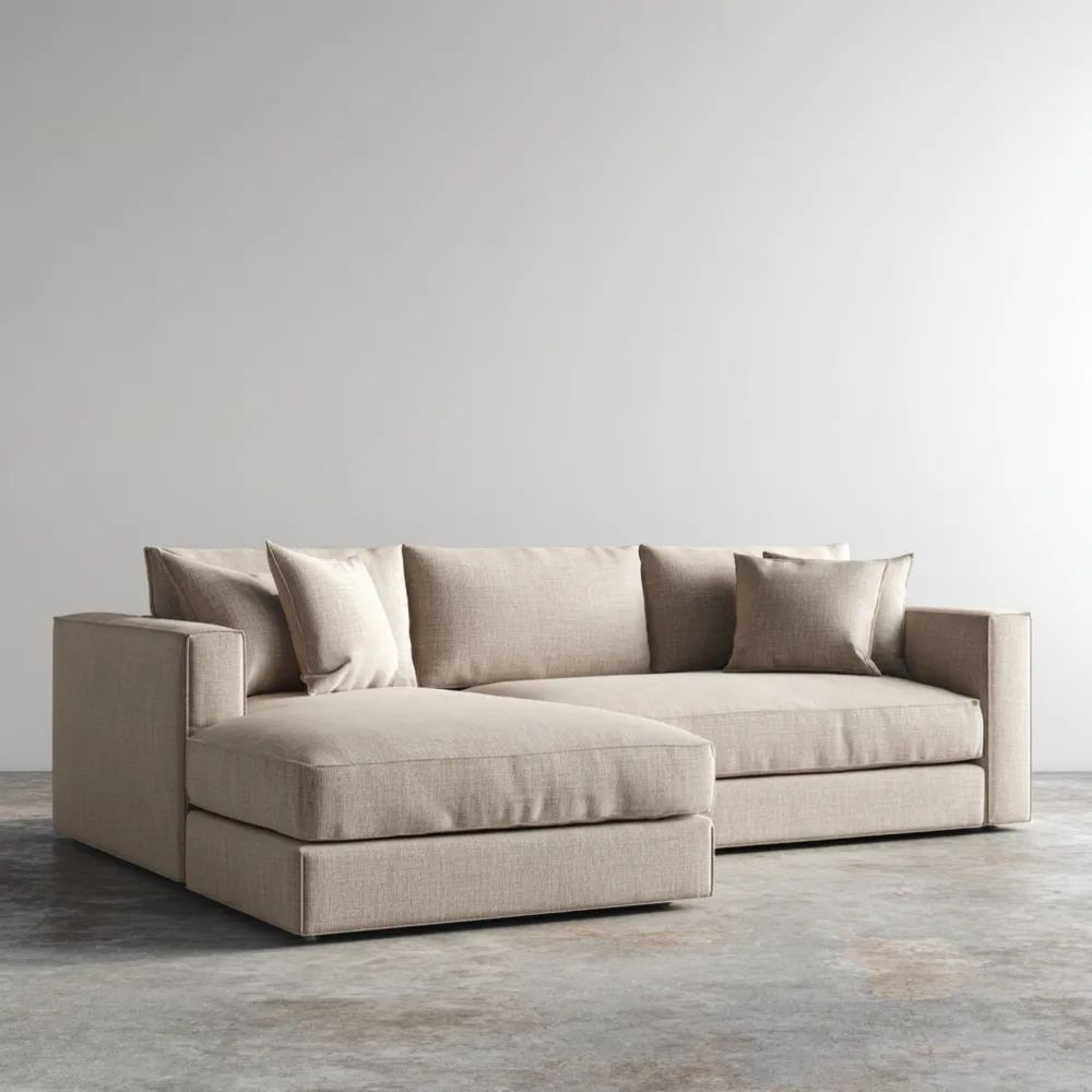 Ecksofa Stoff 250x150x85 cm – Beige – Modernes Design