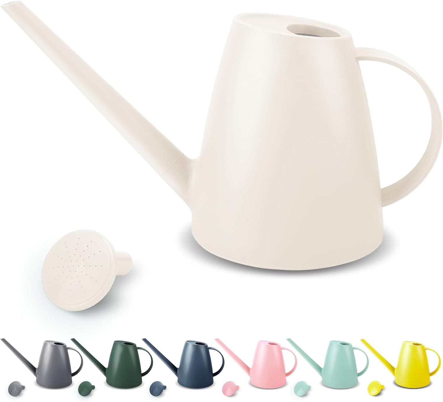 1/2 Gallon Long Spout Watering Can, 1.8L Plastic Water Pot for Home Garden Plants