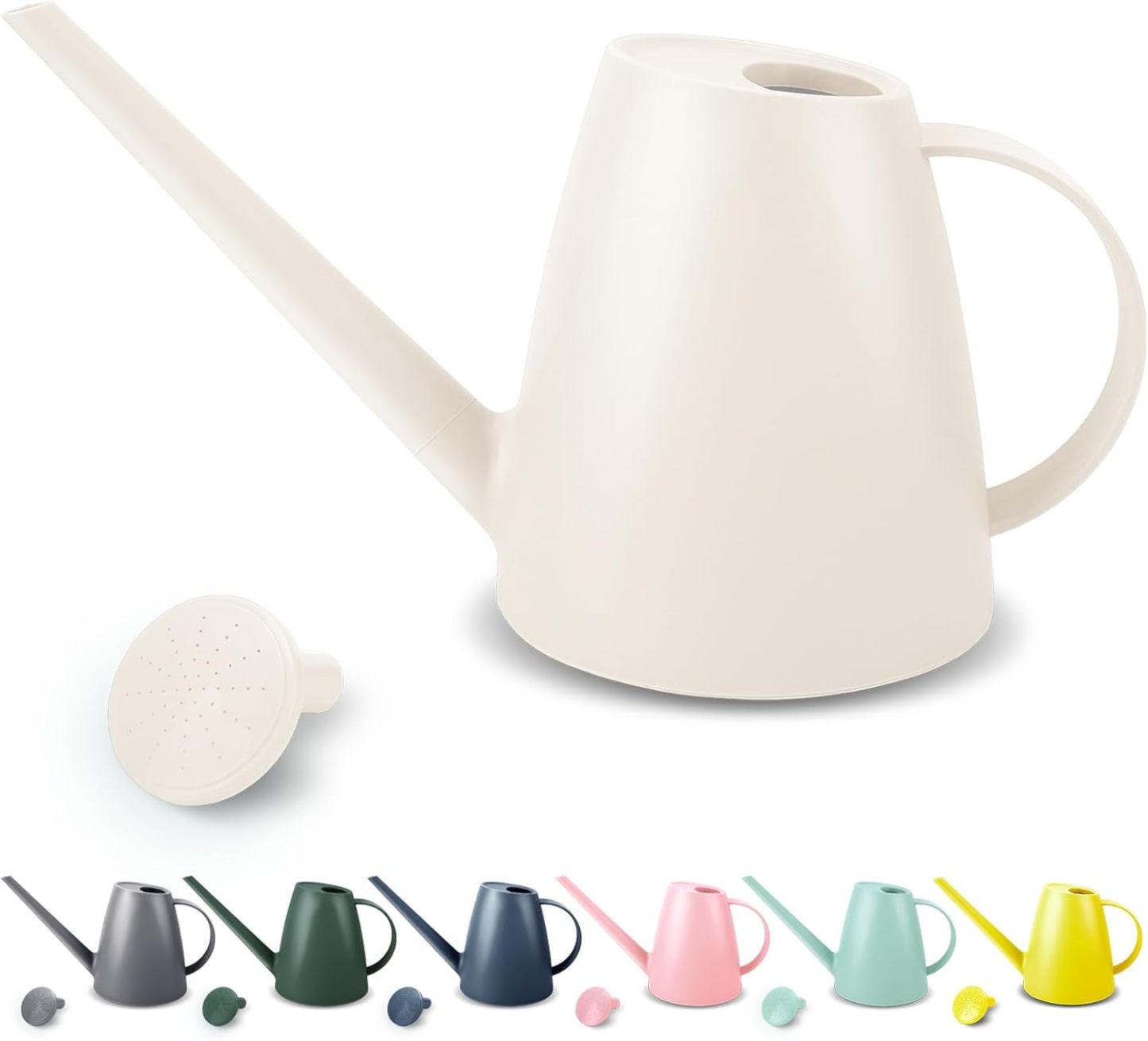 1/2 Gallon Long Spout Watering Can, 1.8L Plastic Water Pot for Home Garden Plants