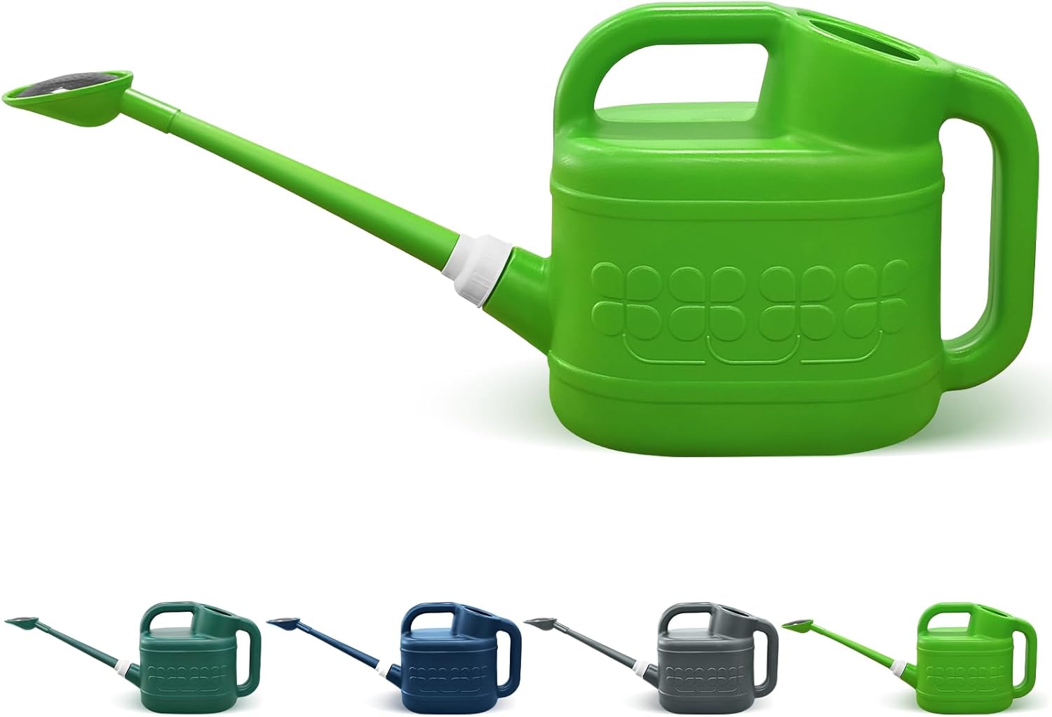 2 Gallon Plastic Watering Can, Large Garden Water Can with Removable Long Spout & Stainless Steel Sprinkler Head for Outdoor Flower Plants