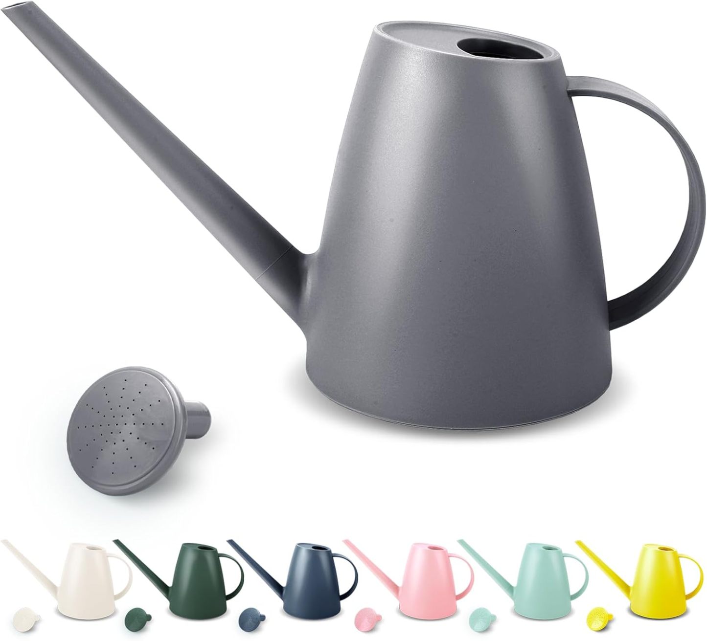 1/2 Gallon Long Spout Watering Can, 1.8L Plastic Water Pot for Home Garden Plants