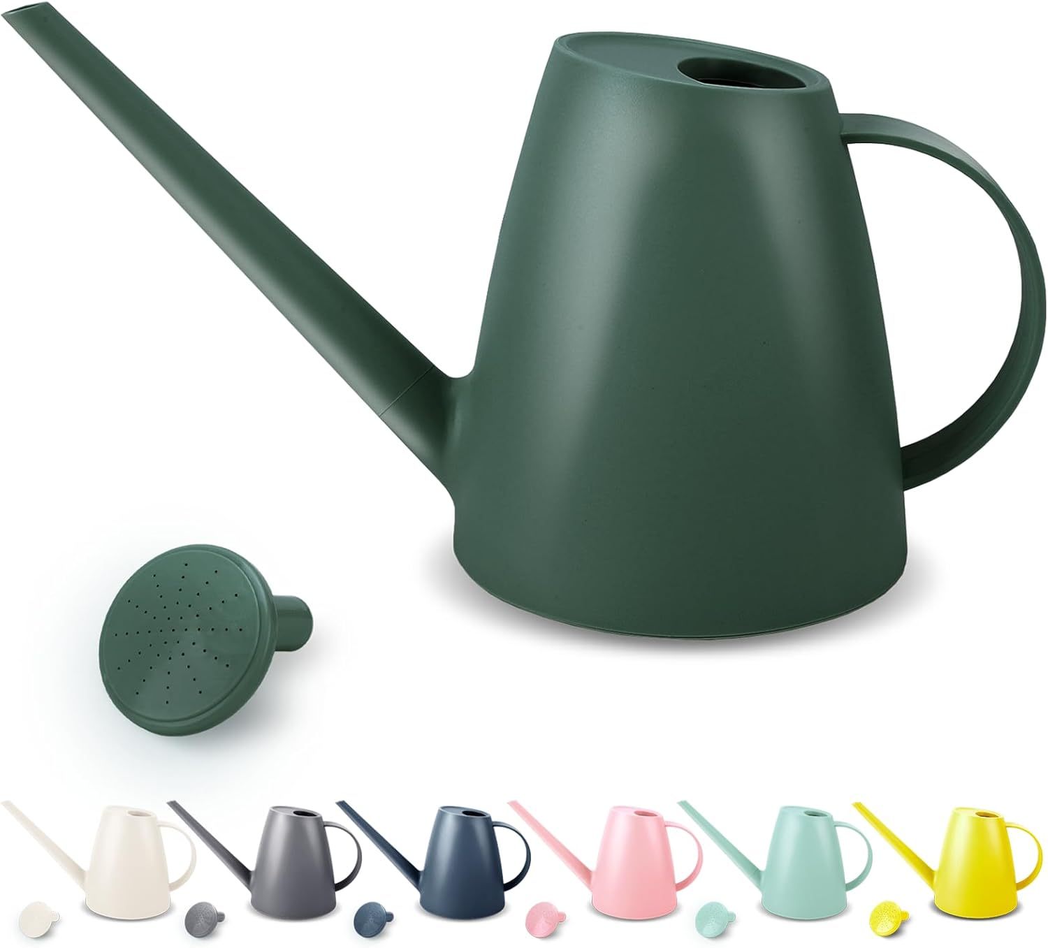 1/2 Gallon Long Spout Watering Can, 1.8L Plastic Water Pot for Home Garden Plants