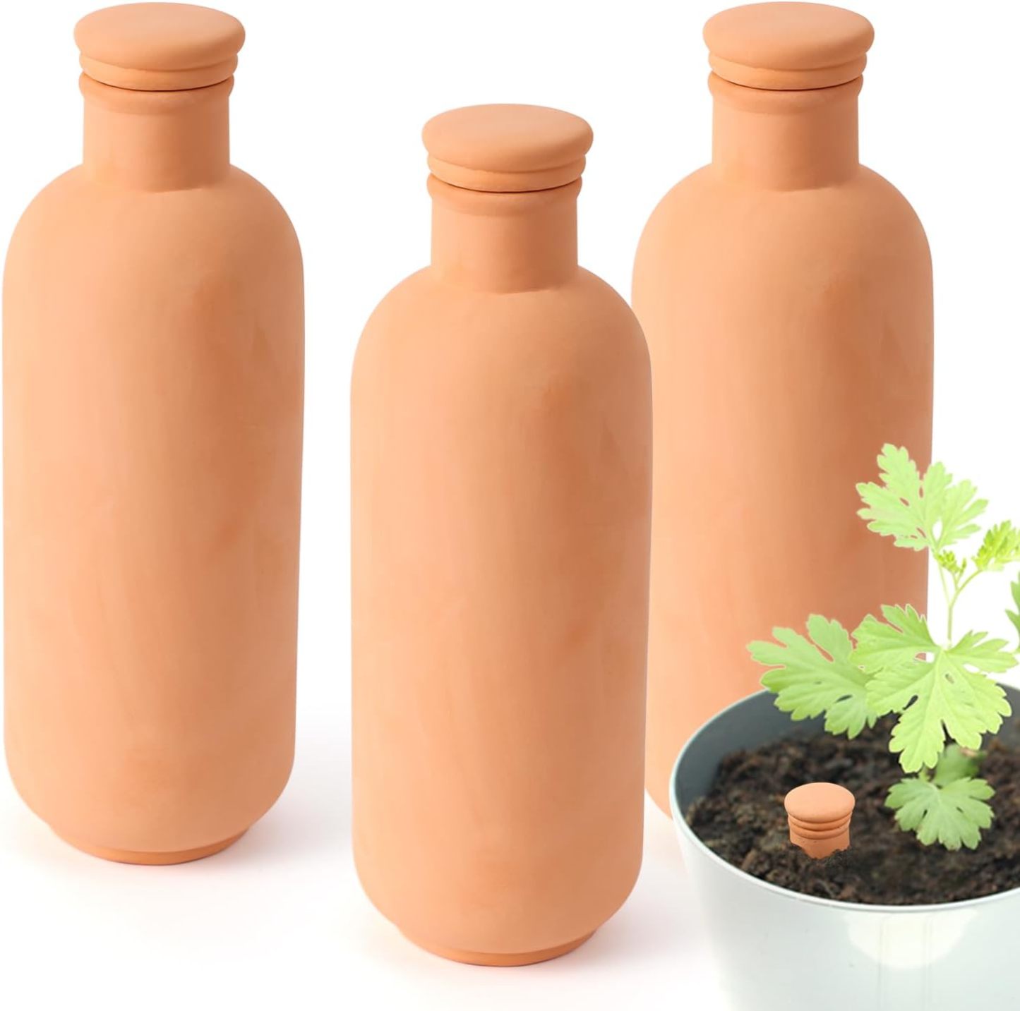 Ollas 8pcs 3.1 * 6inch Terracotta Plant Watering Globes Self Watering Planter Insert Olla Terra Cotta Clay Irrigation Globes