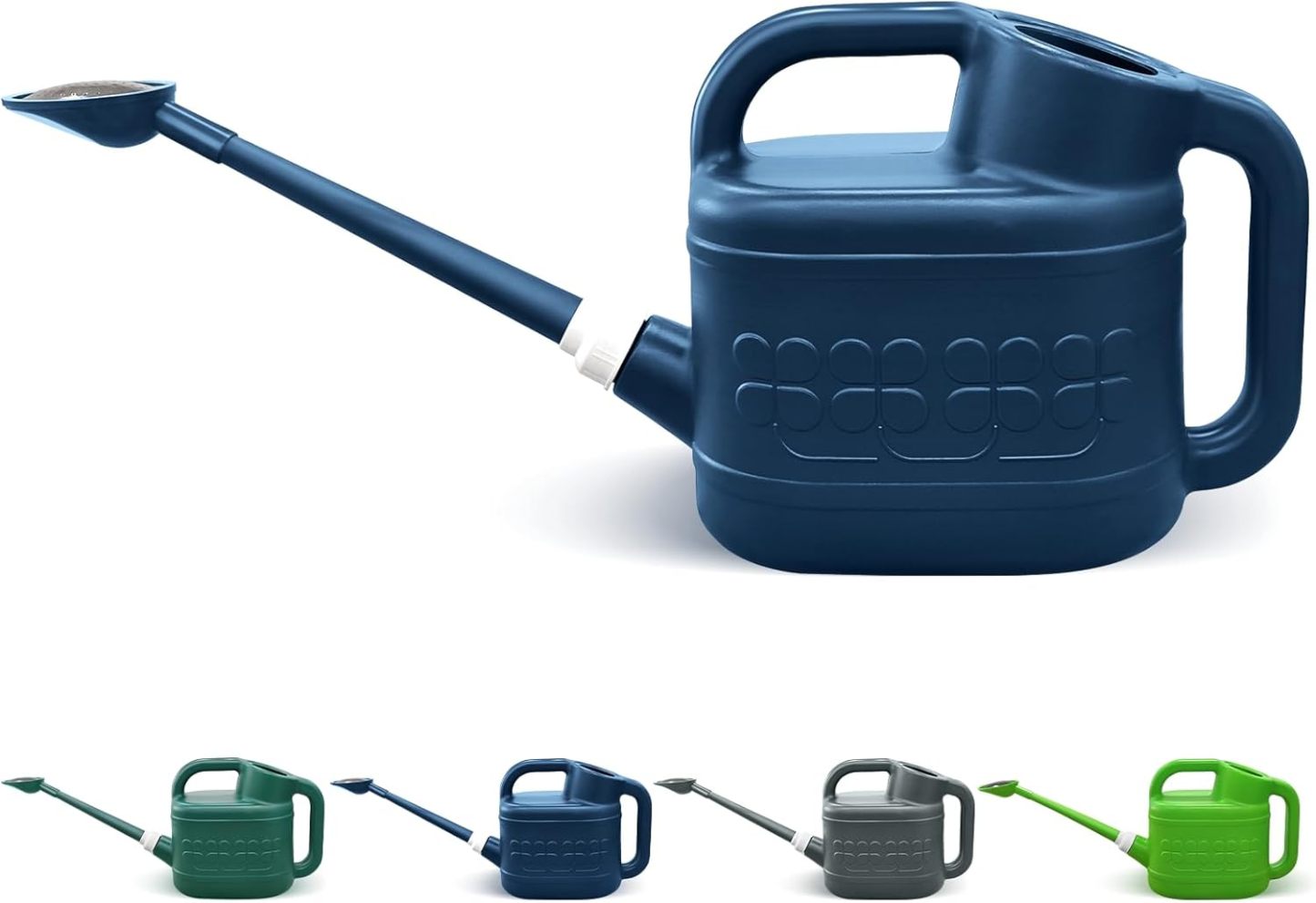 2 Gallon Plastic Watering Can, Large Garden Water Can with Removable Long Spout & Stainless Steel Sprinkler Head for Outdoor Flower Plants