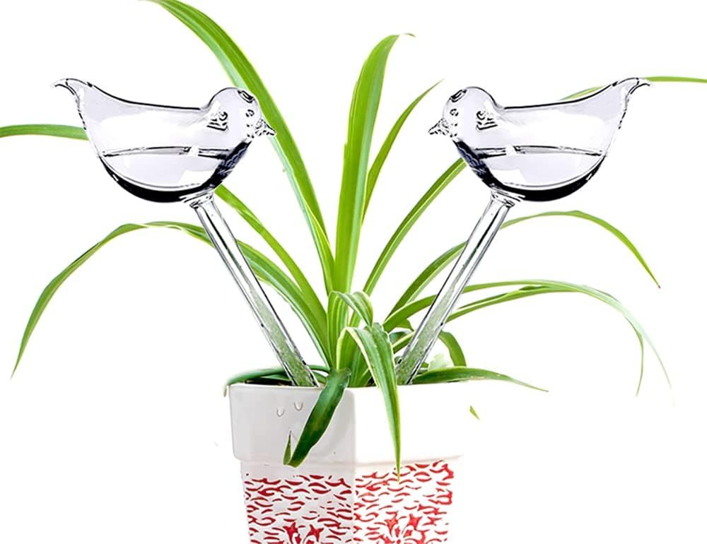 Bird Shaped Glass Self Watering Globes, Automatic Plant Waterer Planter Inserts, Watering Bulbs for Indoor Plants
