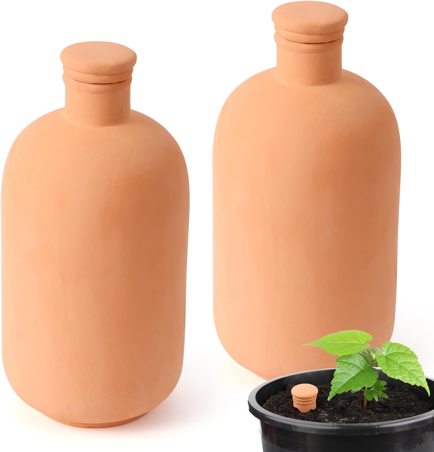 Ollas 8pcs 3.1 * 6inch Terracotta Plant Watering Globes Self Watering Planter Insert Olla Terra Cotta Clay Irrigation Globes