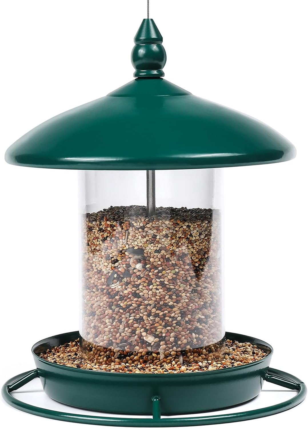 Metal Roof Bird Feeder, Chew-Proof Outdoor Hanging Feeder for Wild Bird Seeds, Bronze Finish