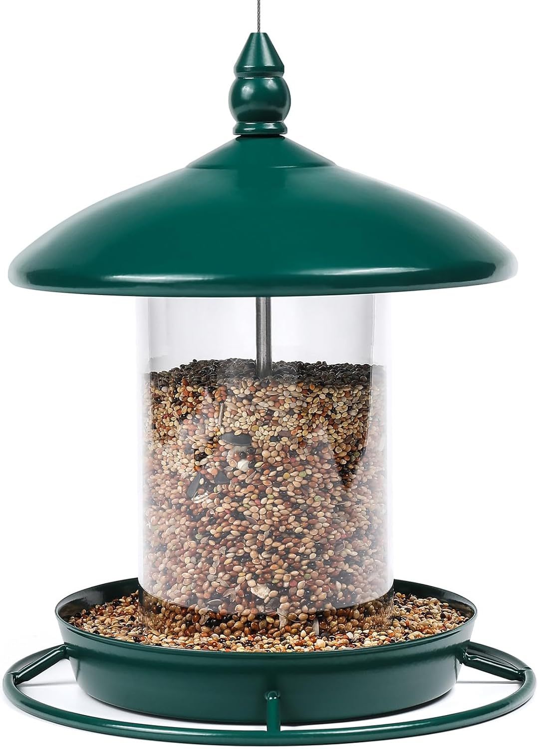 Metal Roof Bird Feeder, Chew-Proof Outdoor Hanging Feeder for Wild Bird Seeds, Bronze Finish