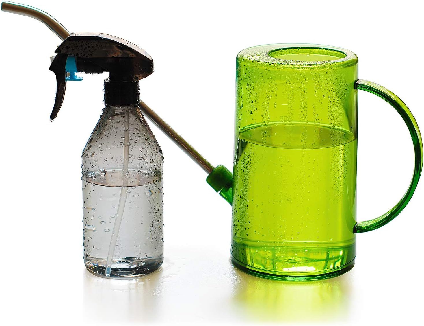 1L Long Spout Watering Can, Small Indoor Plant Watering Can with Bonus Plant Mister Spray Bottle for Succulents Flowers House Plants