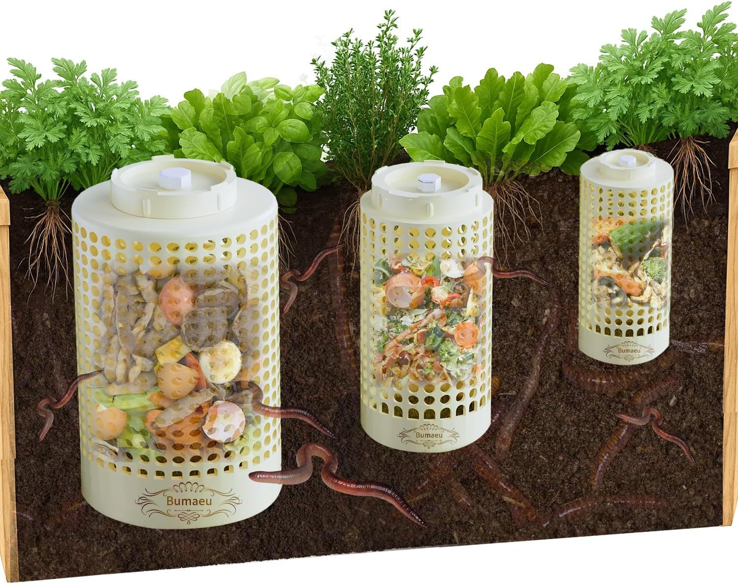 Underground Worm Farm | Mini Outdoor Vermicomposting Bin for Kitchen Food Waste Recycling