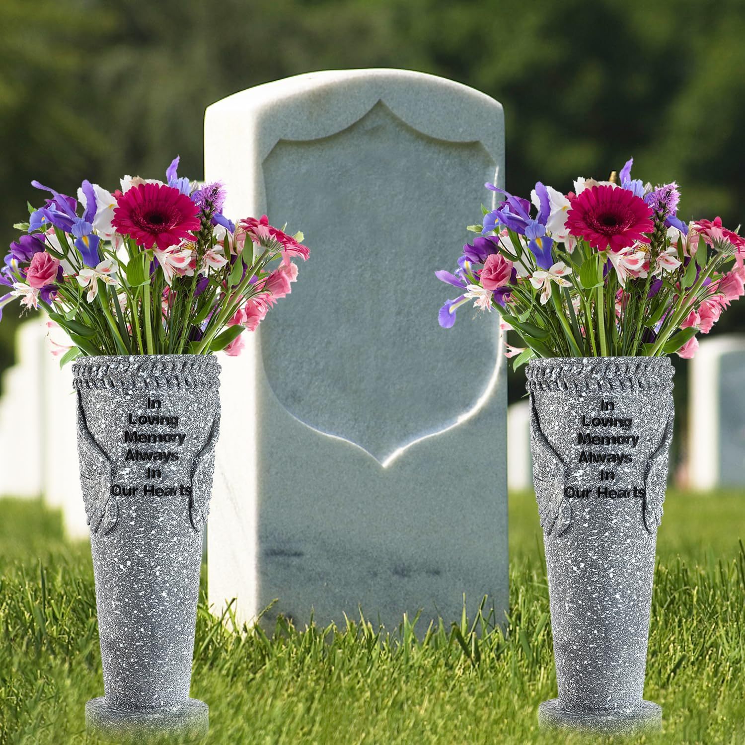 Cemetery Grave Vase with Ground Spikes