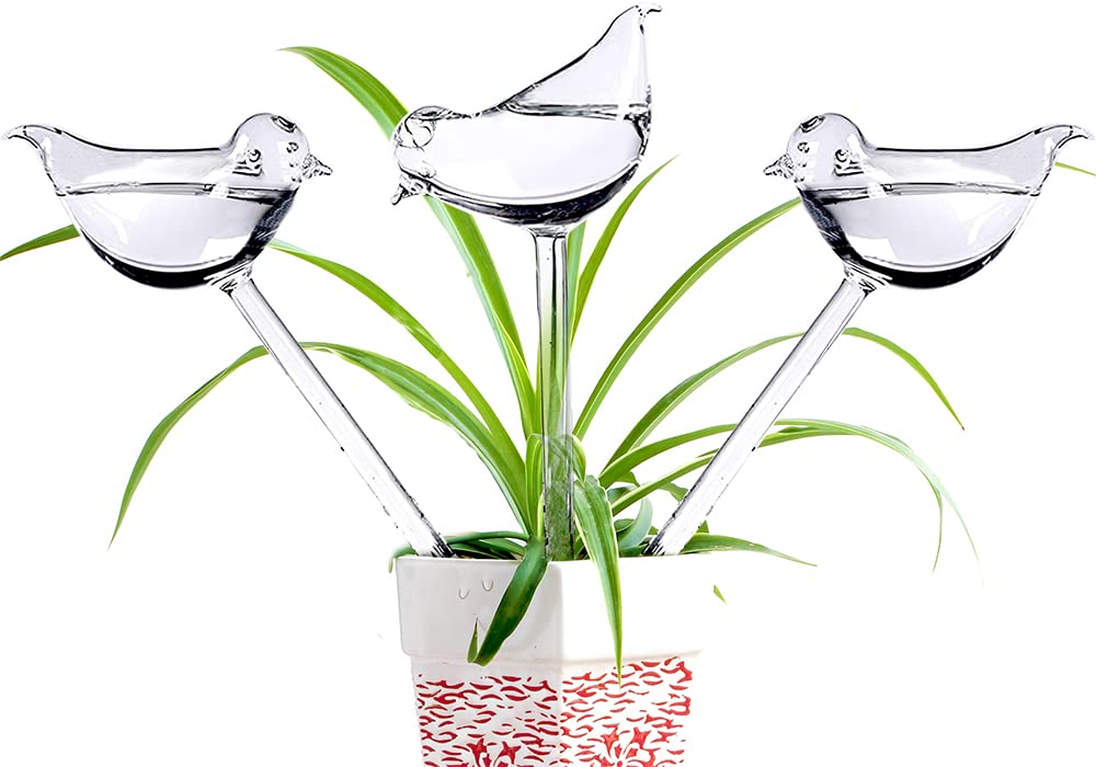 Bird Shaped Glass Self Watering Globes, Automatic Plant Waterer Planter Inserts, Watering Bulbs for Indoor Plants