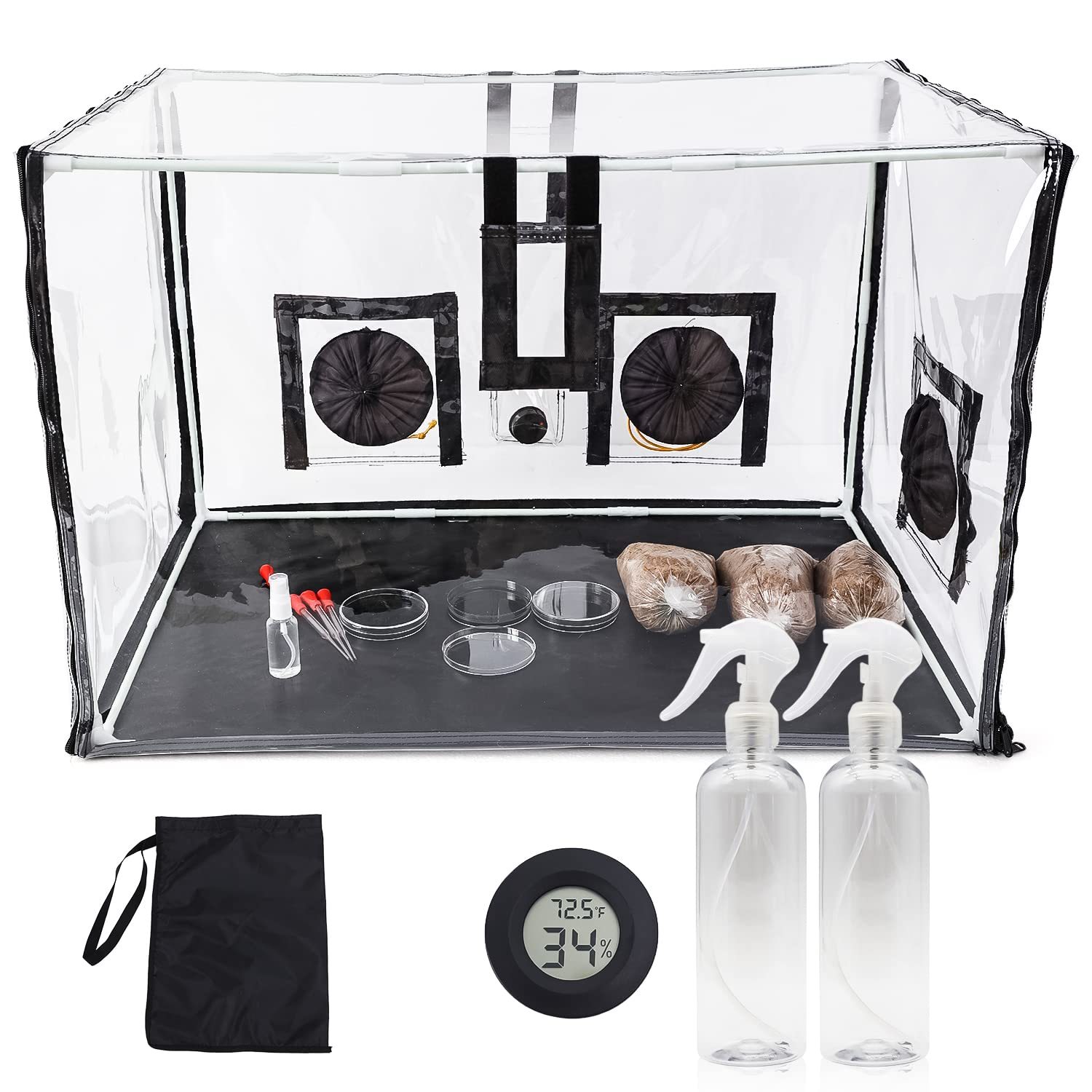 Large Still Air Box Mushroom Mycology Fume Hood Propagation StationsGrow Kit Mushroom Grow Bags Your Monotub Kit Mushroom Planting BagTent for Spores