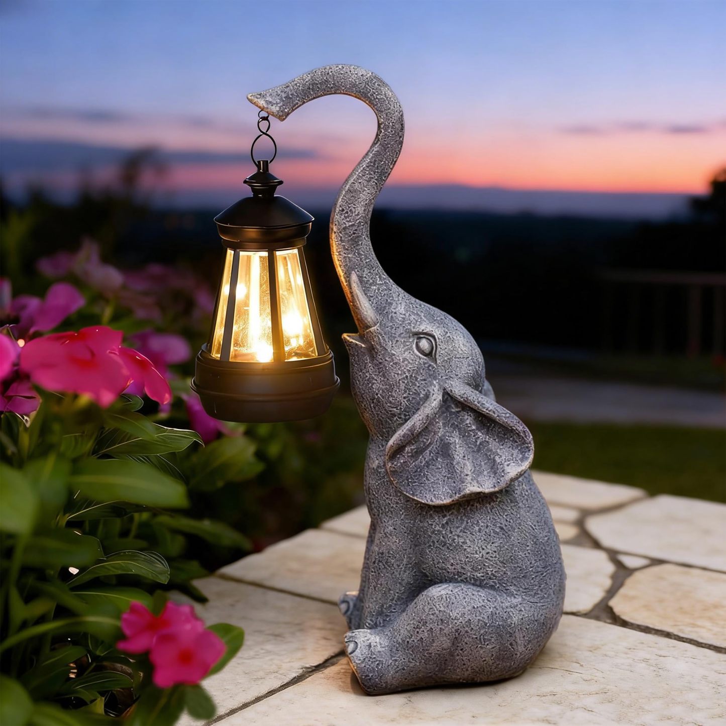 11 Inch Elephant Garden Statue, Beautifully Crafted Outdoor & Home Decor, Ideal Birthday Gift for Women, Mom