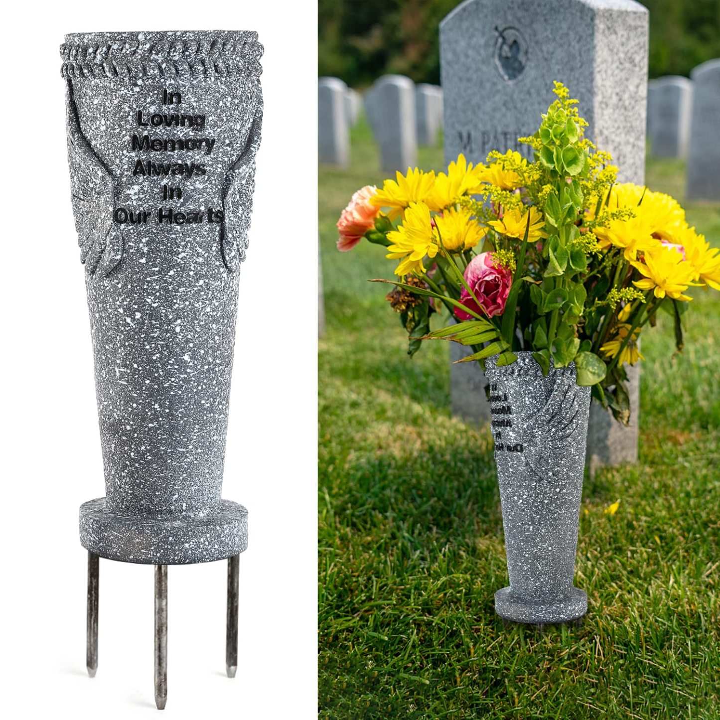 Cemetery Grave Vase with Ground Spikes