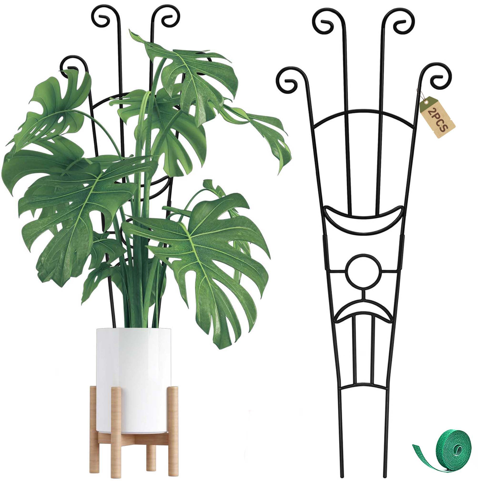 2 Pcs 32.6in Metal Plant Trellis, Monstera Plant Support Stakes, Indoor Climbing Plant Support for Pothos, Vine and Snake Plant