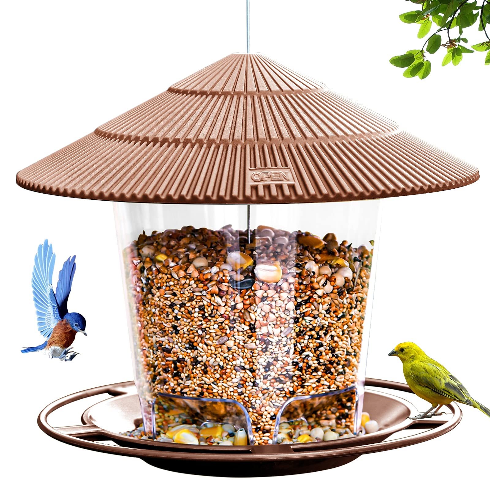 Outdoor Hanging Bird Feeder, Wild Bird Seed Feeder for Garden Yard