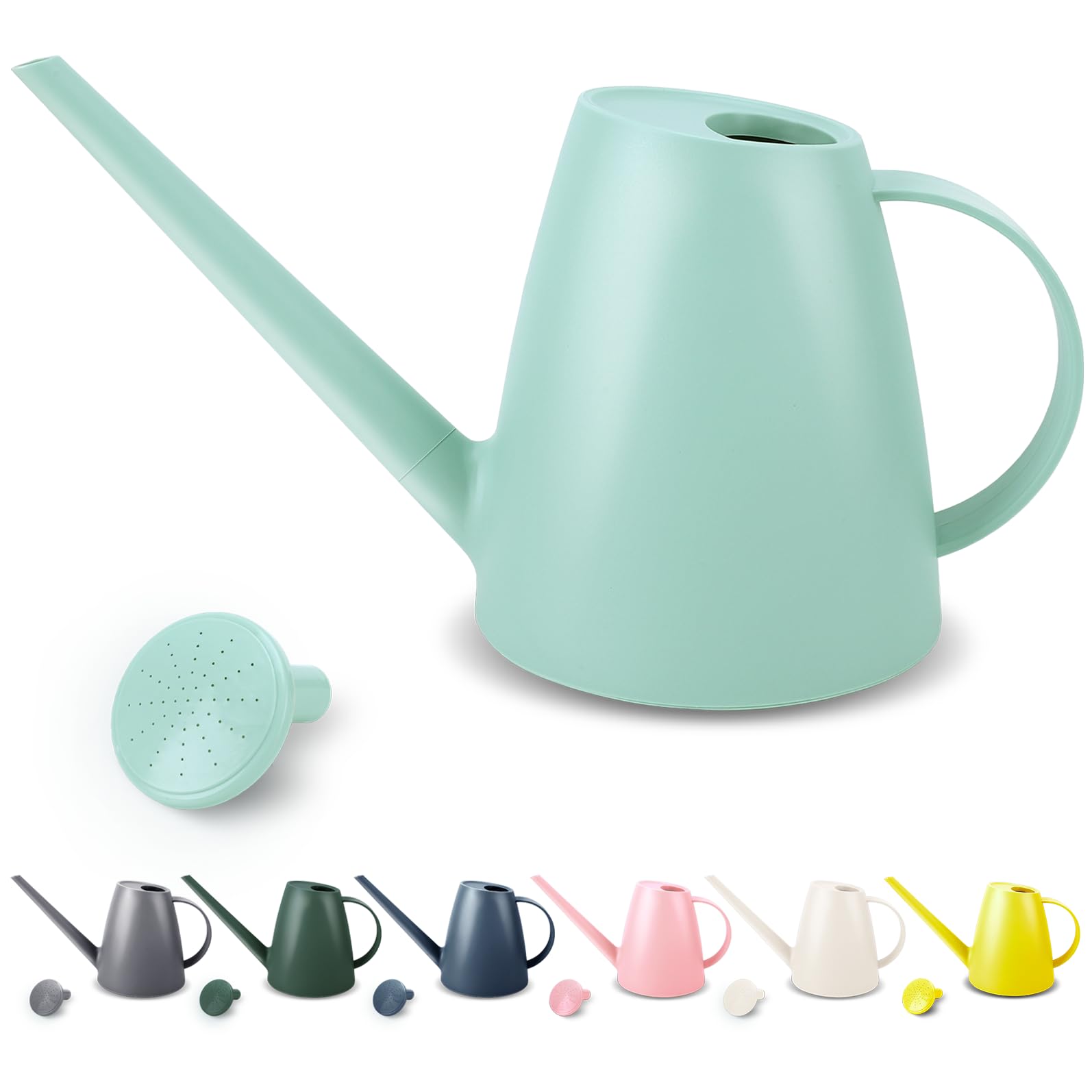1/2 Gallon Long Spout Watering Can, 1.8L Plastic Water Pot for Home Garden Plants