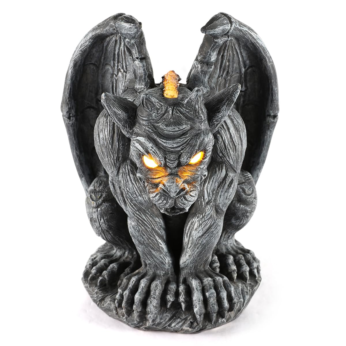 Large Winged Gargoyle Statue with Solar Lights 