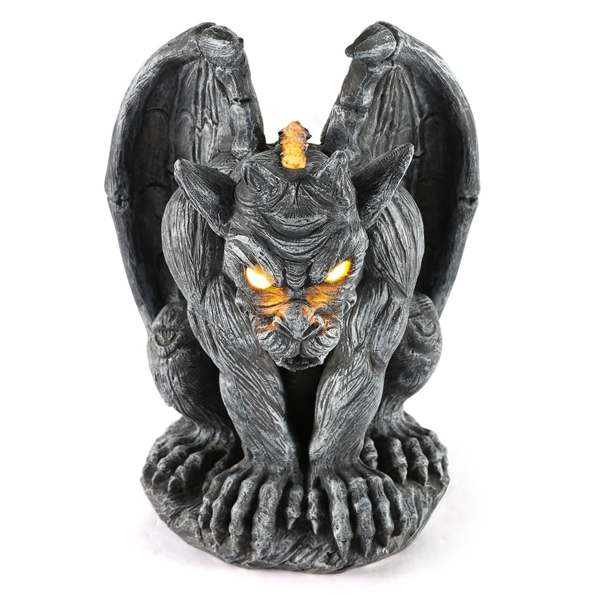 Large Winged Gargoyle Statue with Solar Lights 
