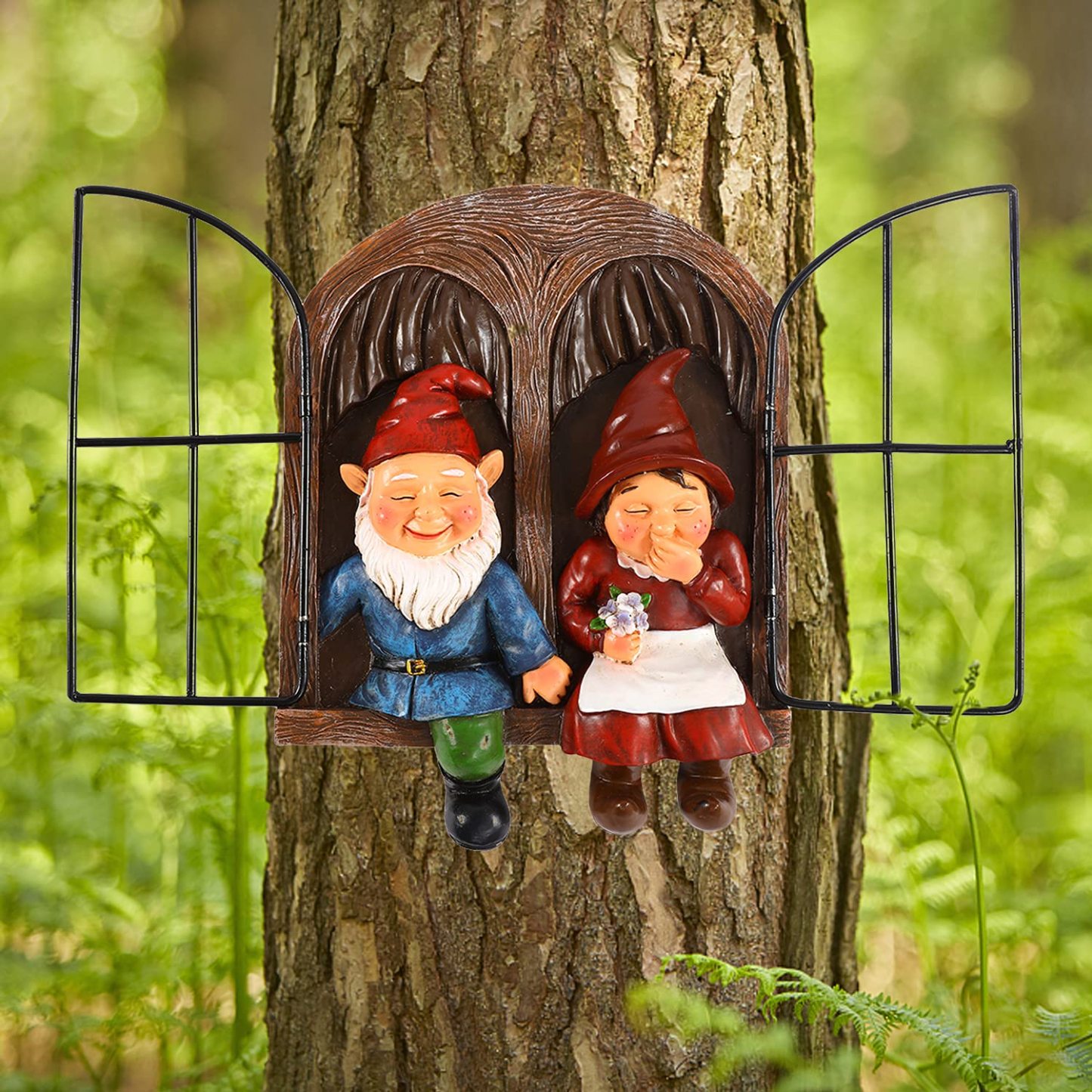 Couple Gnome Peeker Yard Art Garden Ornamen