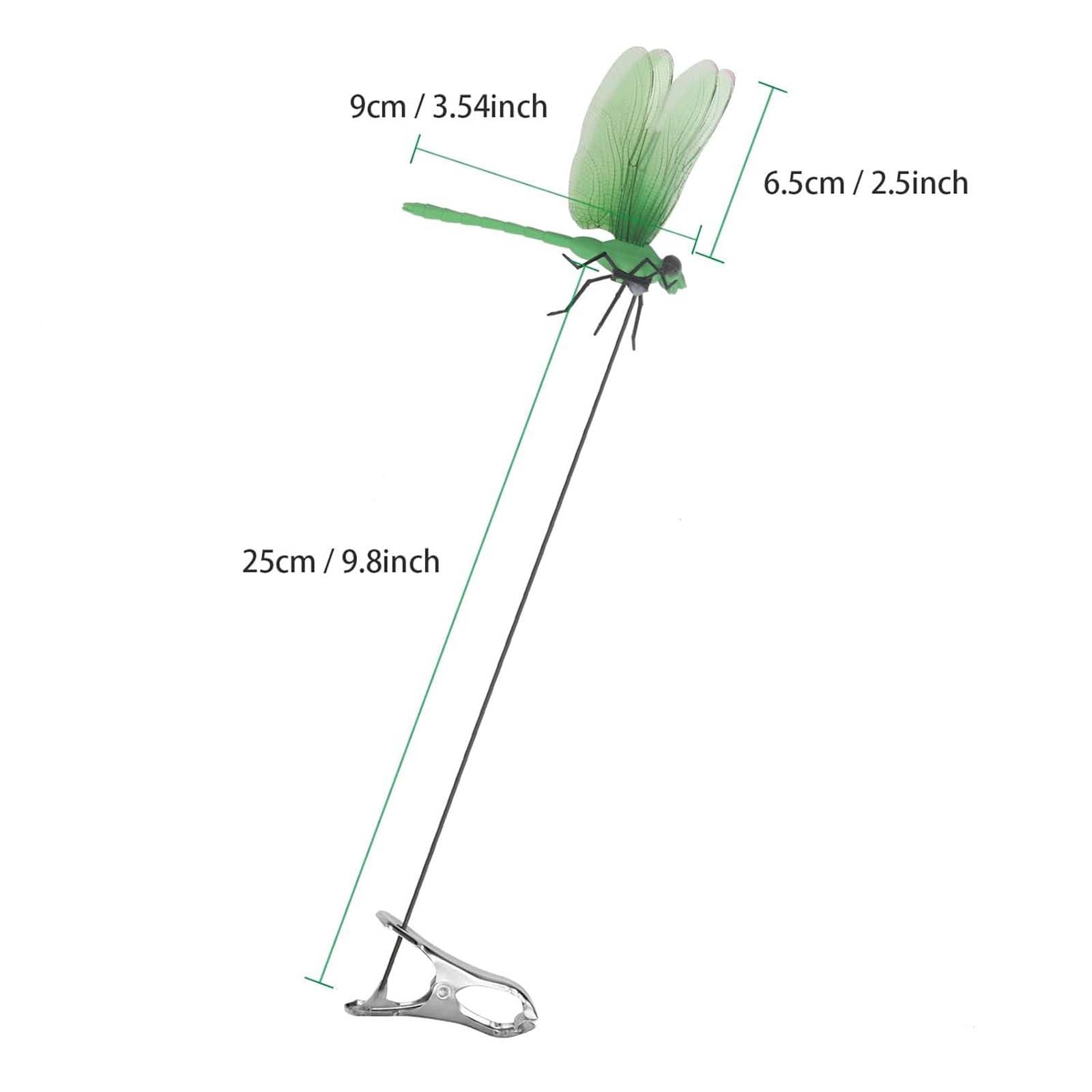 12 Pcs 3D Dragonfly Decorative Clips, Outdoor Horticultural Decor, Pole & Hat Clips for Garden