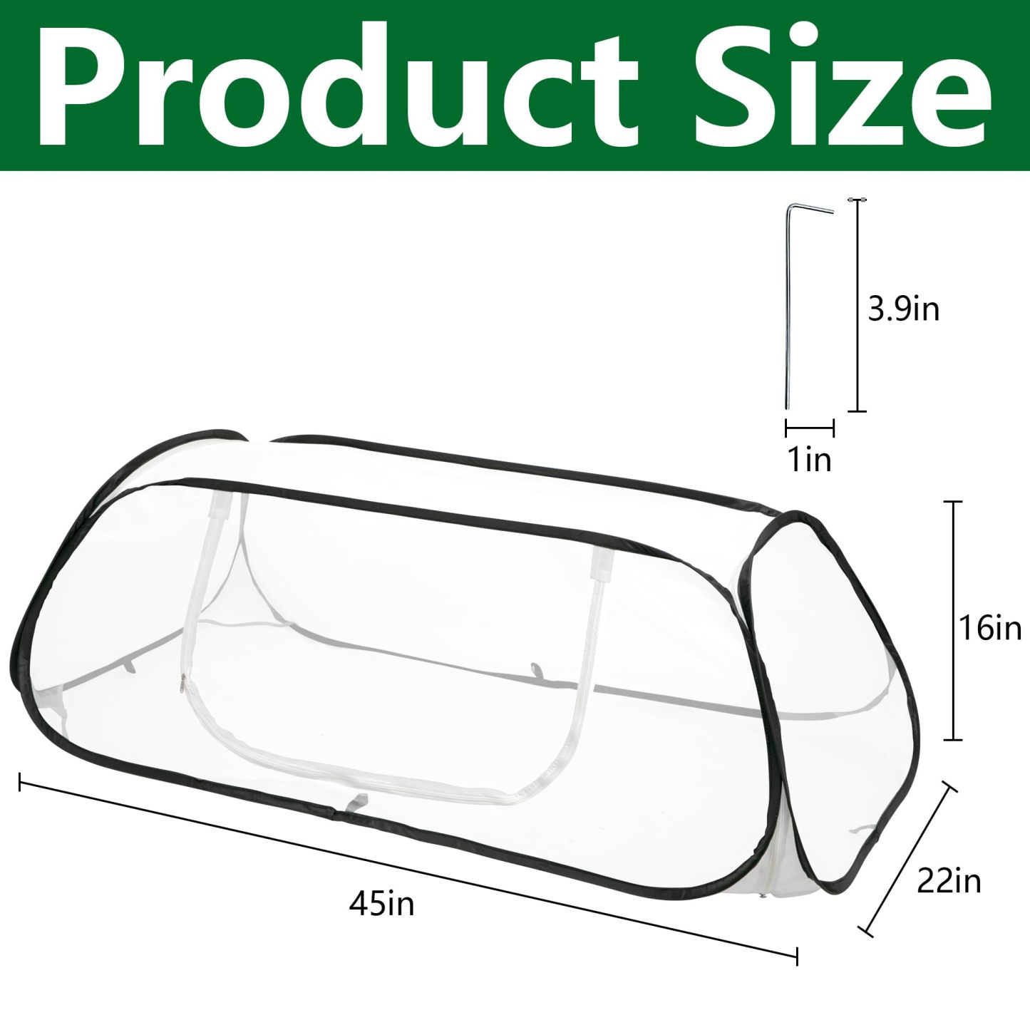 2 Pcs Pop Up Garden Row Plant Cover, 46"×22"×16" Mesh Plant Protector Cage, Insect & Bird Barrier with Stakes, Outdoor Protection for Seedlings, Vegetables and Fruits