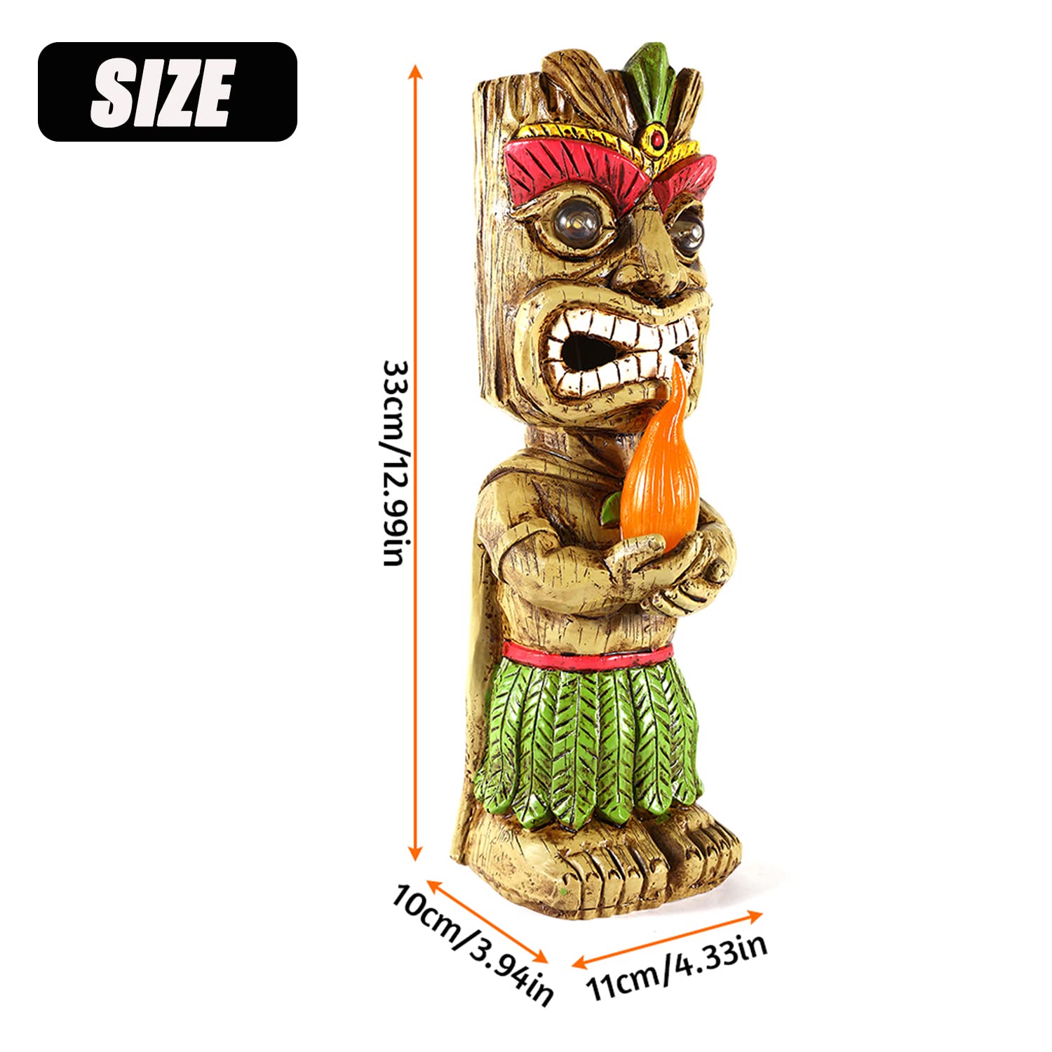 Solar Torch Tiki Garden Statue