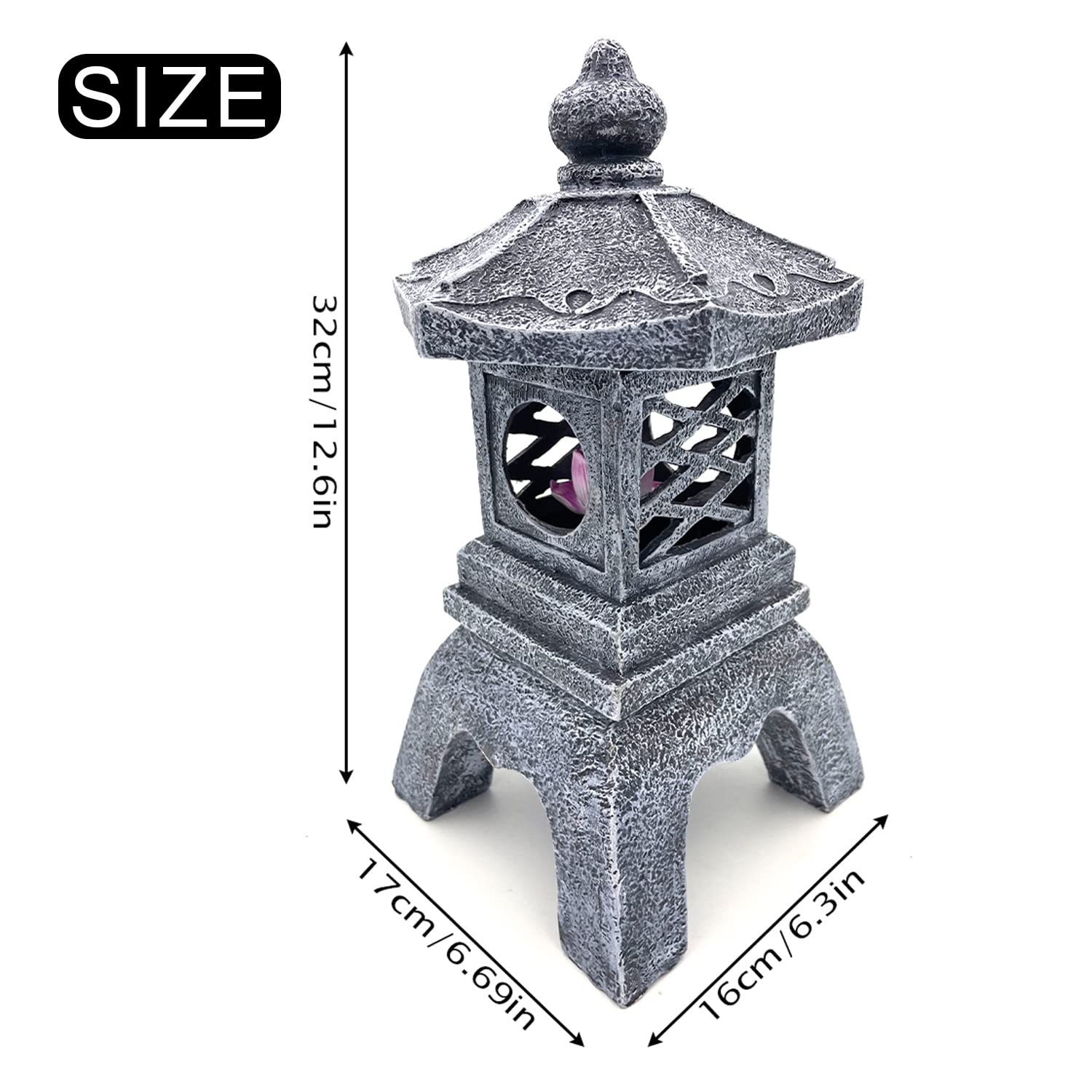 Solar Pagoda Lantern Outdoor Statue