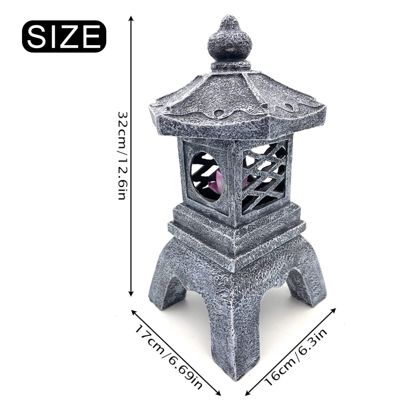 Solar Pagoda Lantern Outdoor Statue