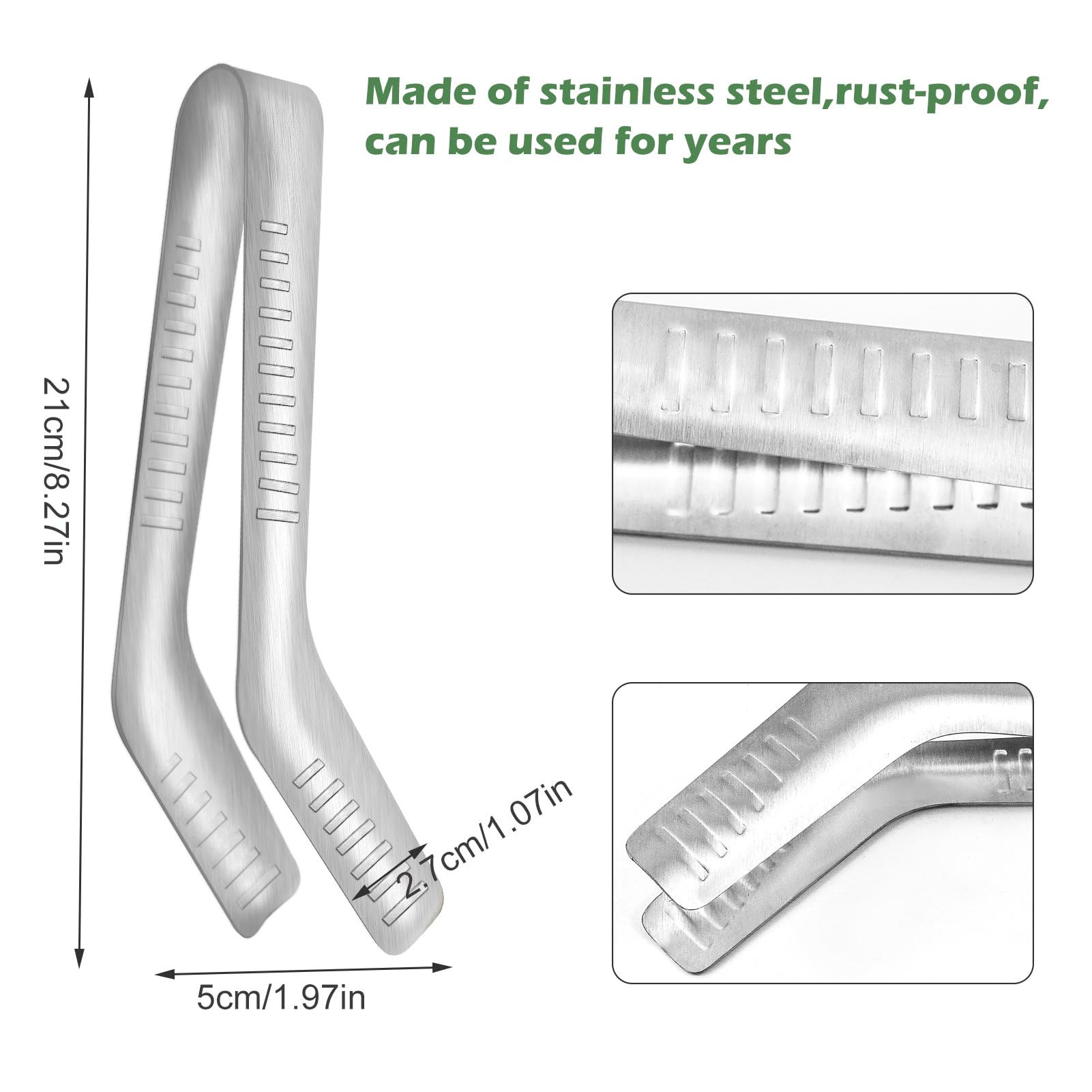 Seedling Transplant Tongs, Stainless Steel Seedling Transplanter Tool with Anti-Slip Tips, Root-Friendly Seedling Remover for Garden Planting