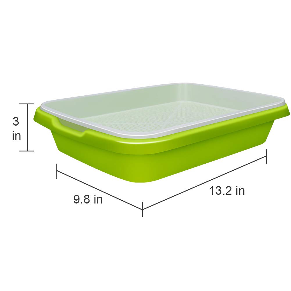2 Pack Seed Sprouter Tray with Humidity Lid, BPA-Free Soil-Free Sprouting Kit, Large Capacity Microgreens Germination Tray for Wheatgrass, Beans, Peas, Cat Grass