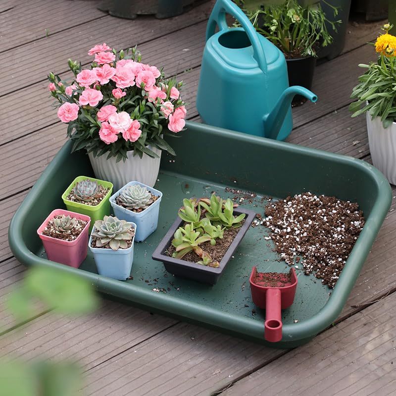 One-Piece Garden Potting Tidy Tray, Multipurpose Soil Mixing Planting Tray for Seedling Cultivation, Succulent Cactus Gardening Storage Tray