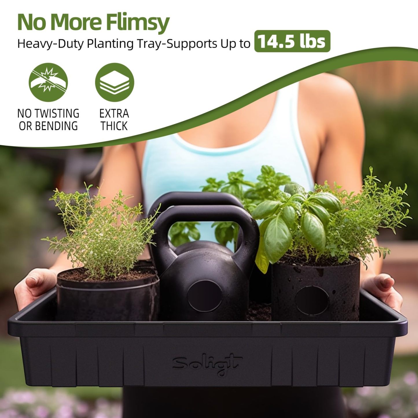 10 Pack Extra Thick Seed Starting Trays, Heavy Duty No Hole Microgreens Growing Trays, Leakproof Reusable Plant Germination Flats for Seedling Fodder Transplant 14×10.8×2.3 Inch