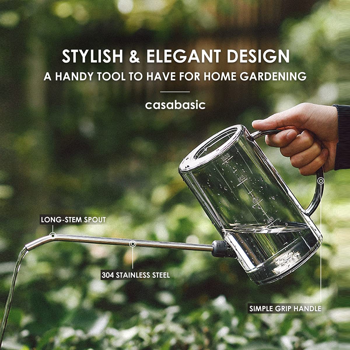 1L Long Spout Watering Can, Small Indoor Plant Watering Can with Bonus Plant Mister Spray Bottle for Succulents Flowers House Plants