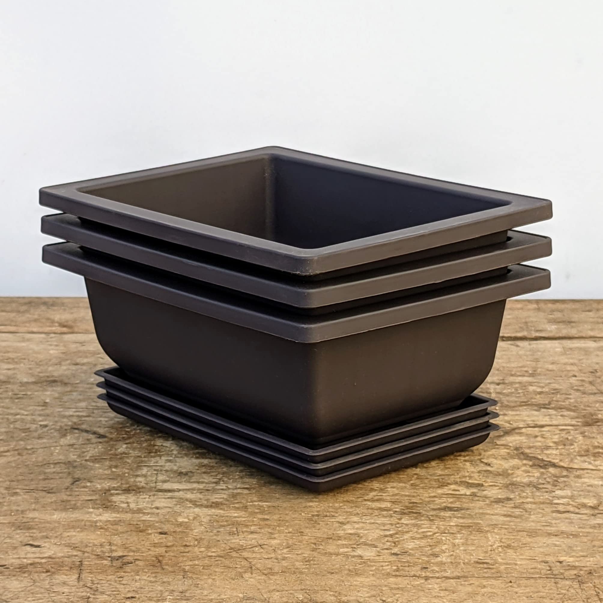 Training Pots with Humidity Trays – Built-in Mesh, 6 Inch Large Planters, Durable Shatterproof Poly-Resin Pot Set of 3