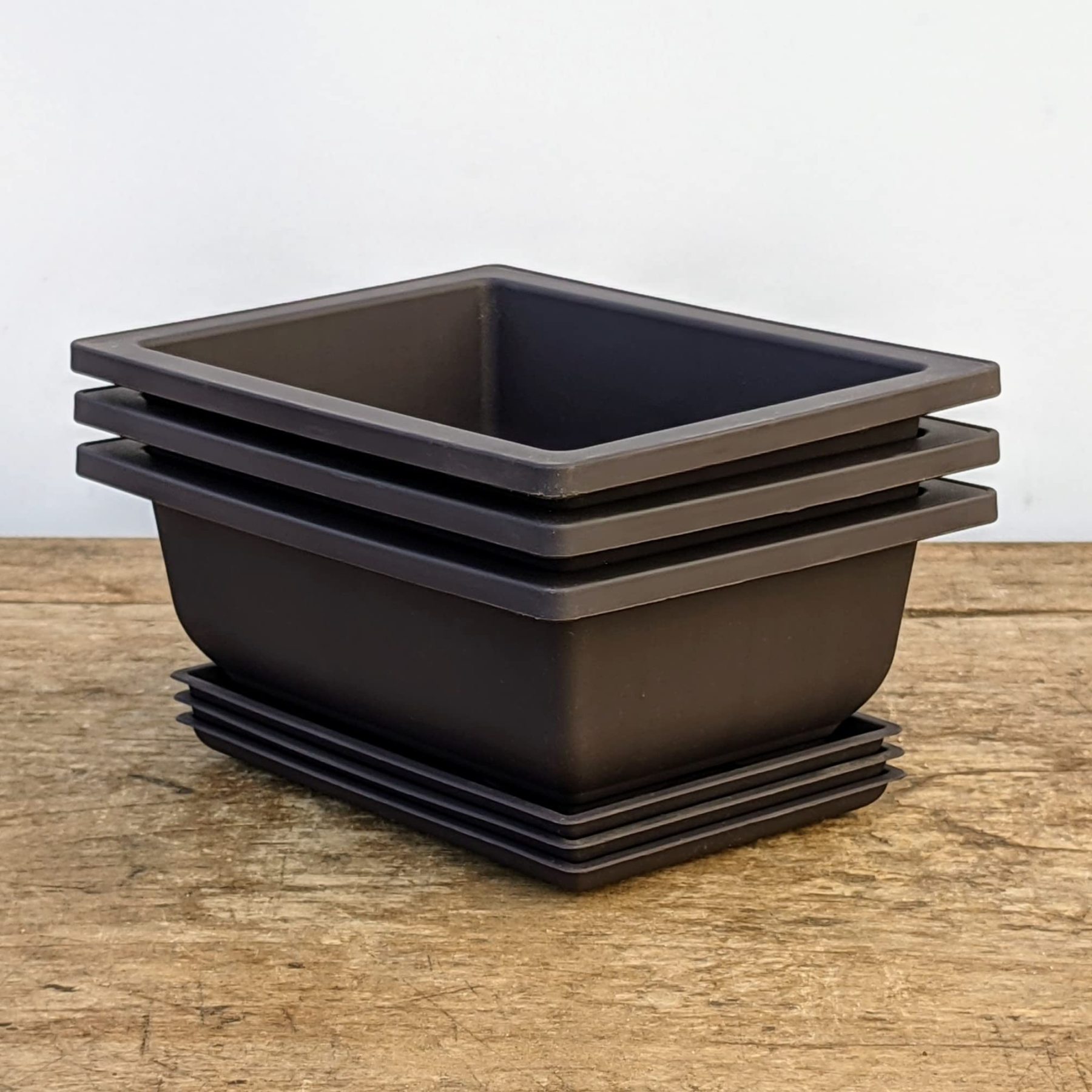 Training Pots with Humidity Trays – Built-in Mesh, 6 Inch Large Planters, Durable Shatterproof Poly-Resin Pot Set of 3