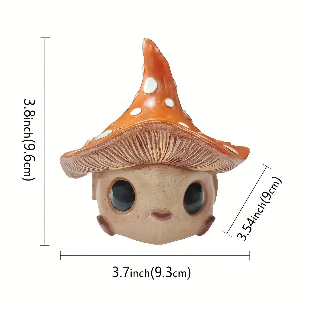 Mushroom Garden Gnome Statue, Waterproof Outdoor Figurine Ornament for Yard Patio Lawn Balcony Fairy Garden Desk Decor, Perfect Birthday & Mother’s Day Gifts for Mom Grandma Women