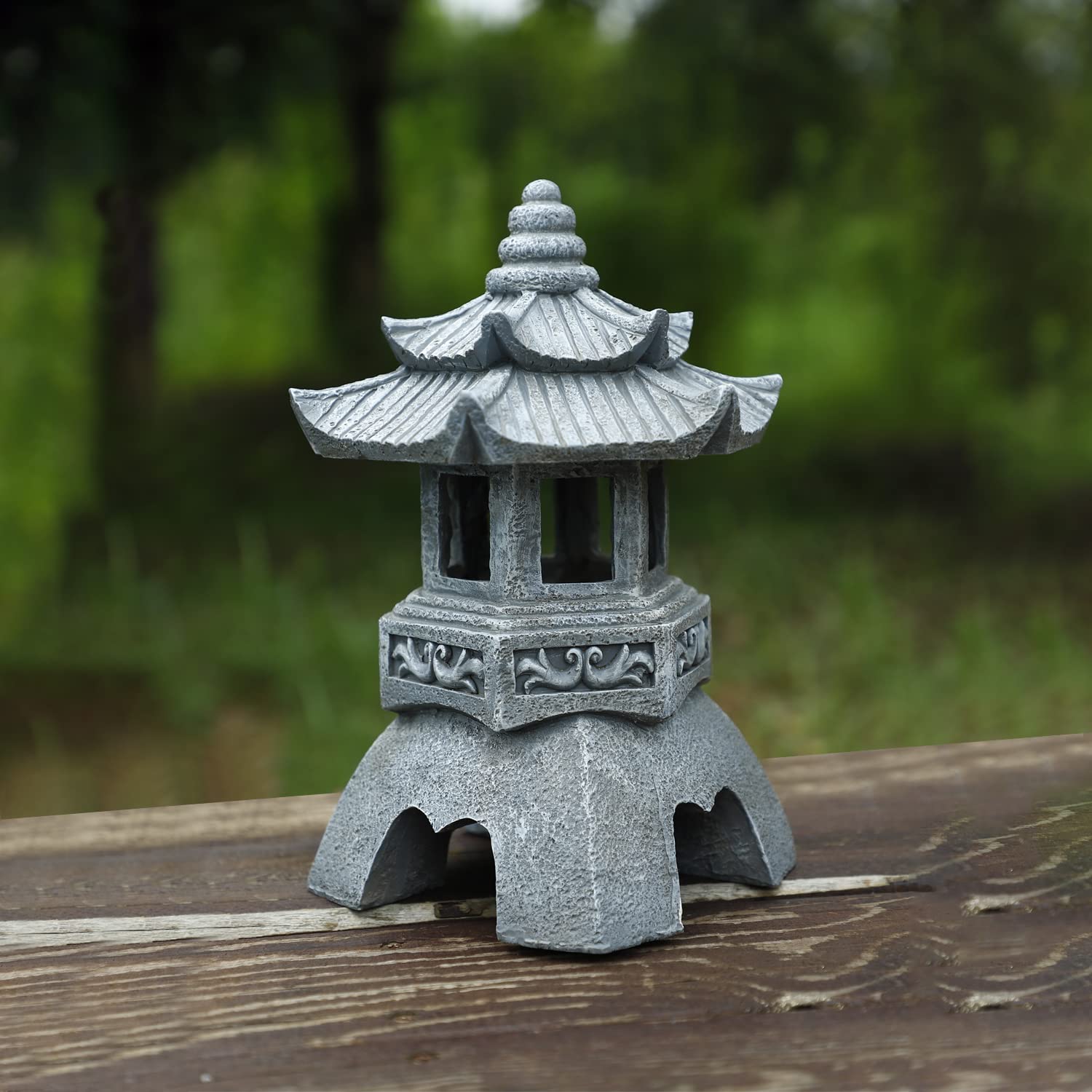 Zen Solar Pagoda Lantern Garden Statue