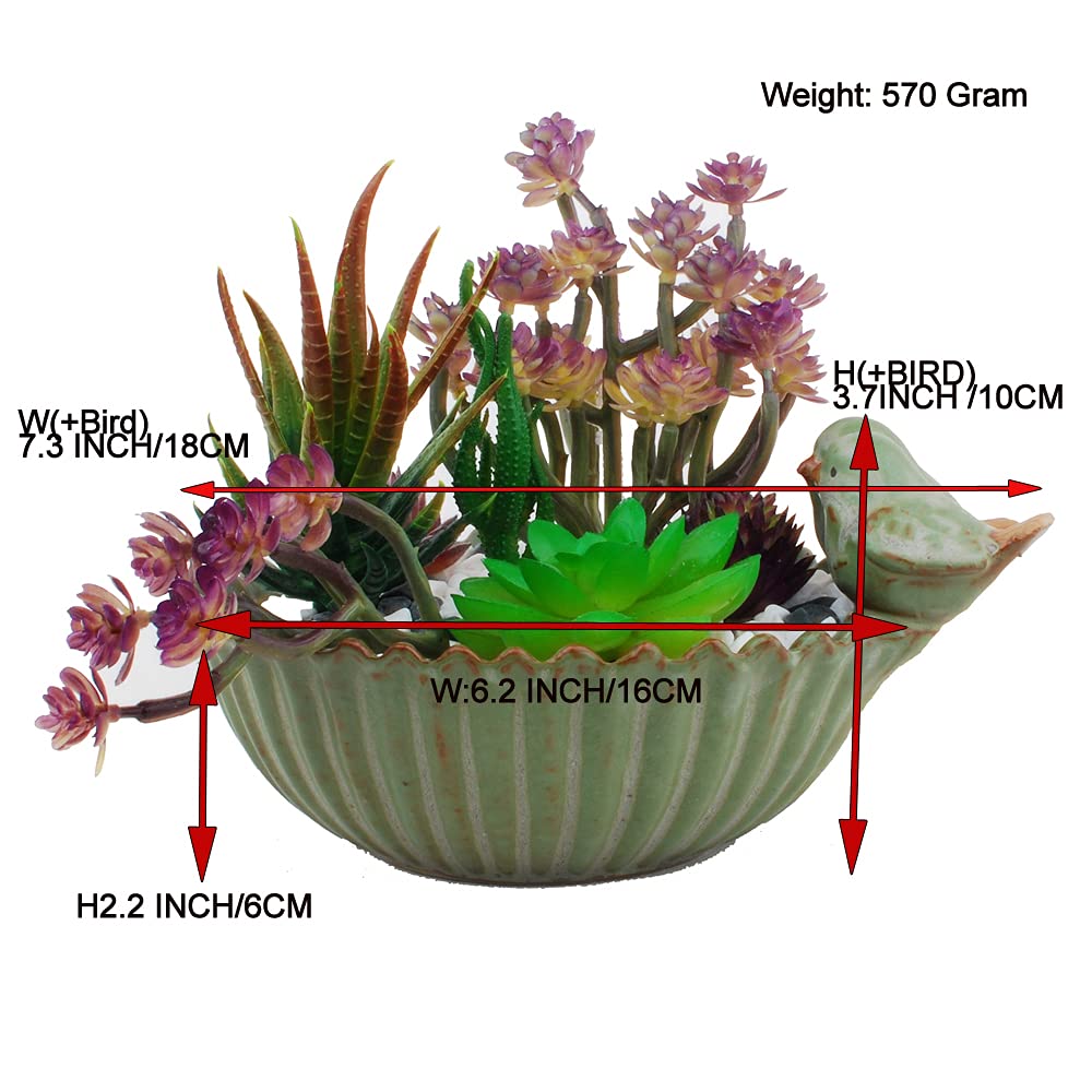 6 Inch Bird Design Flower Planter, Cute Succulent Pot for Indoor & Outdoor Garden Decor