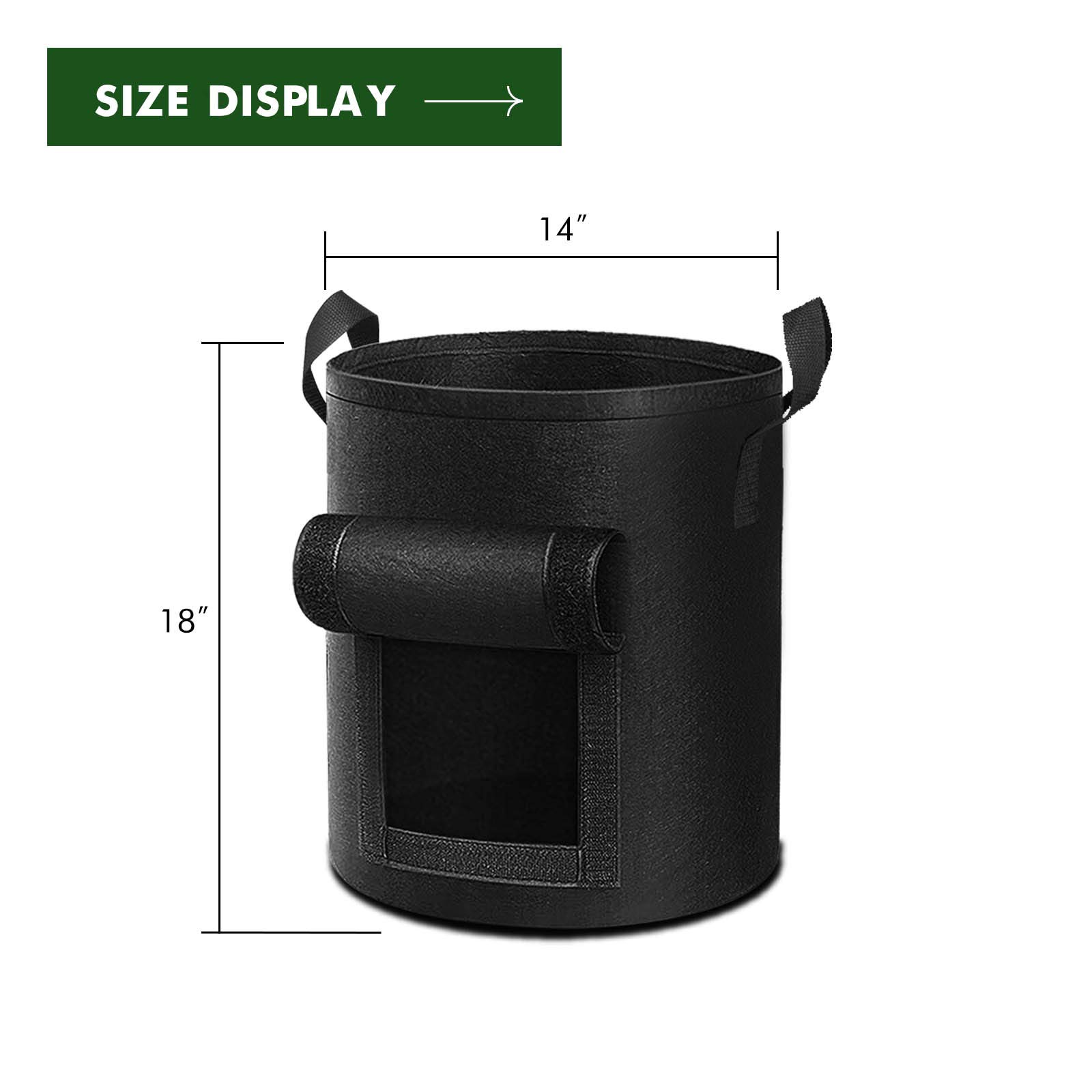 5-Pack 10 Gallon Potato Grow Bags, Thickened Nonwoven Fabric Planting Pots with Reinforced Handles for Vegetables, Tomatoes & Fruits