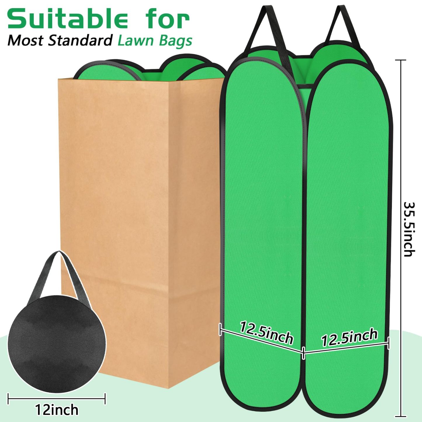 2 Pack Pop-Up Leaf Bag Holder | Reusable Funnel Chute for Easy Yard Waste & Leaf Collection