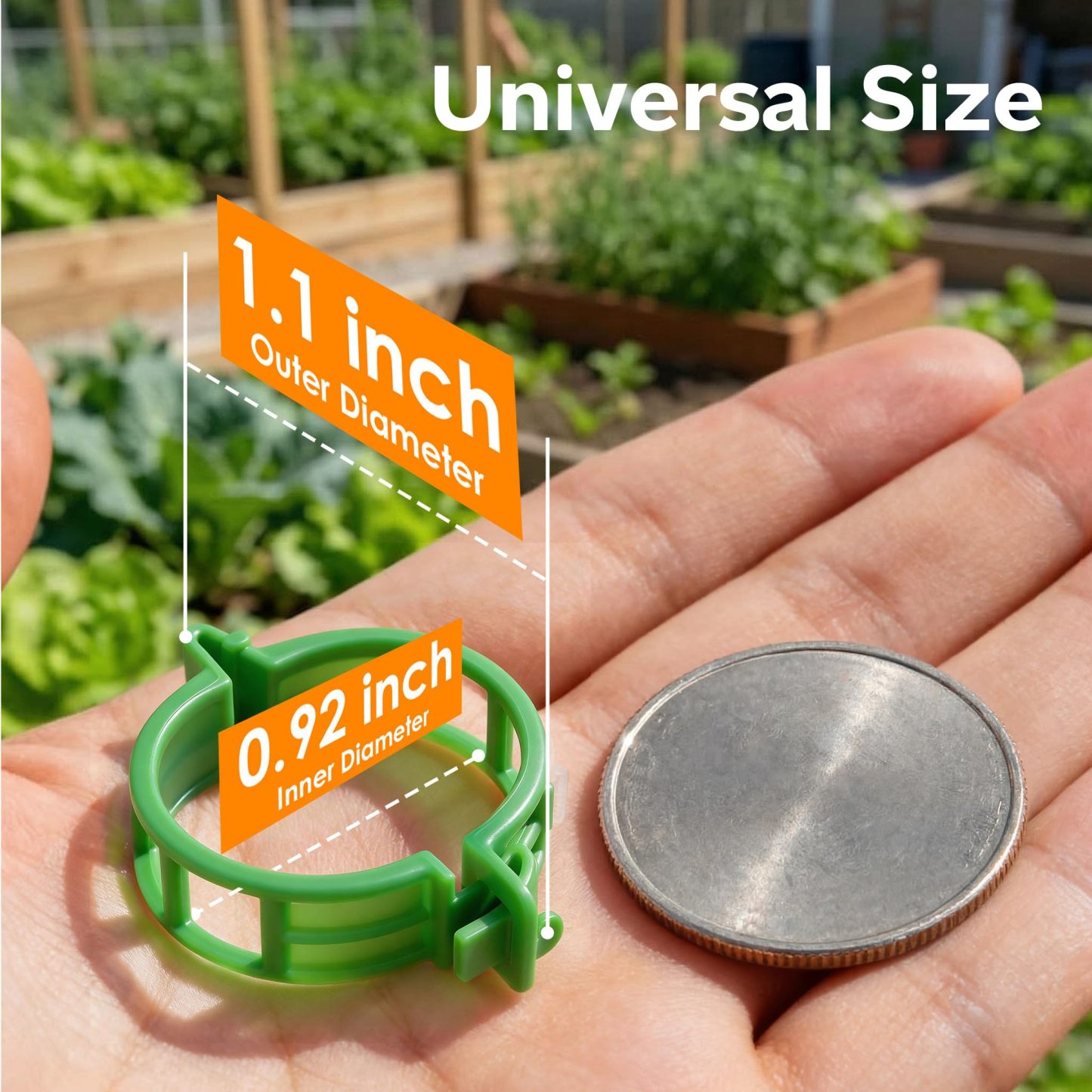 100 Pack Plastic Plant Support Clips, Reusable Garden Trellis Clips for Tomato, Grape Vines & Vegetable Plants Upright Growth