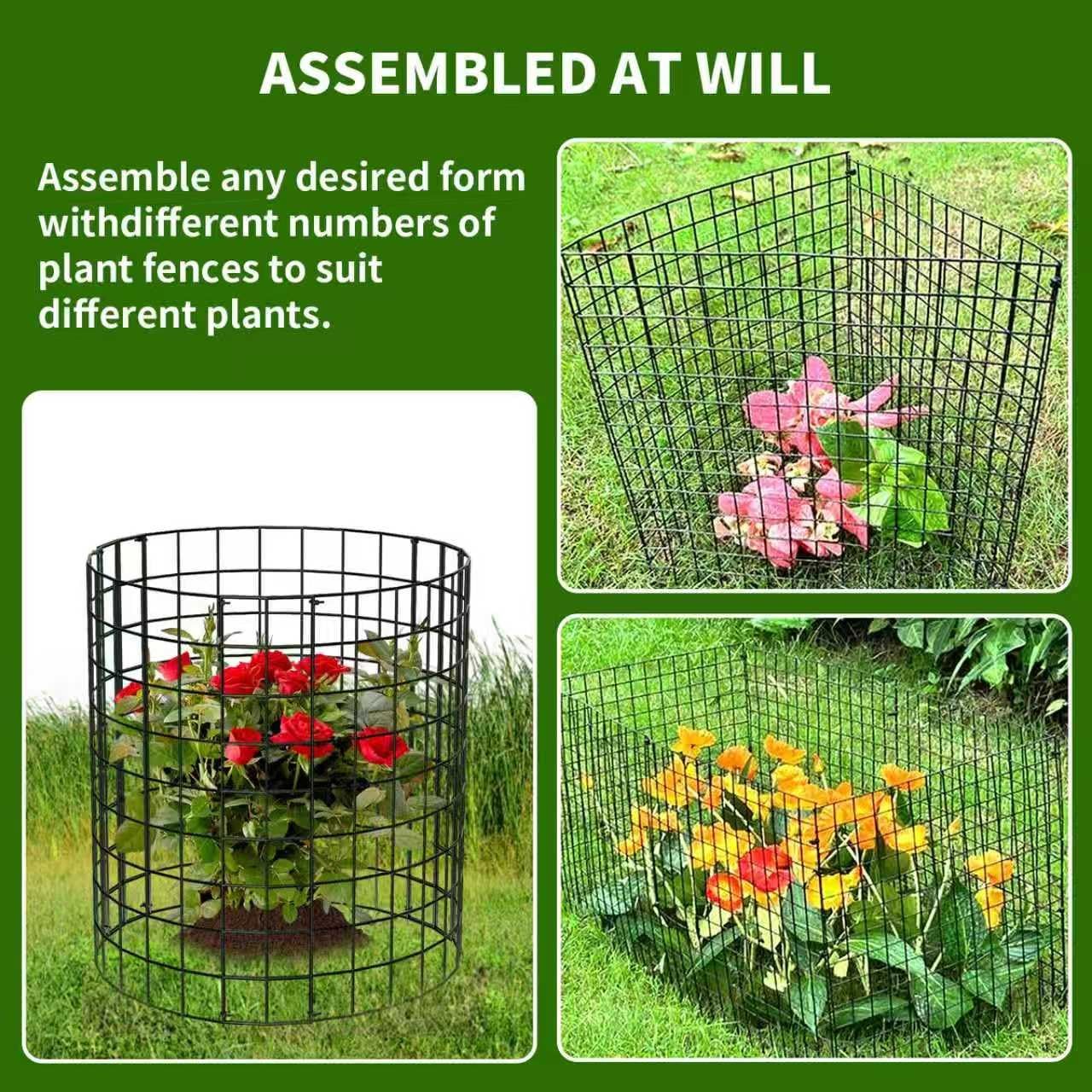 10 Packs Round Metal Plant Protector, Wire Mesh Garden Plant Cages, Outdoor Plant Barrier to Block Rabbits, Chickens and Ducks, Reusable Garden Protection for Vegetables, Flowers, Shrubs, 12'' x 12''