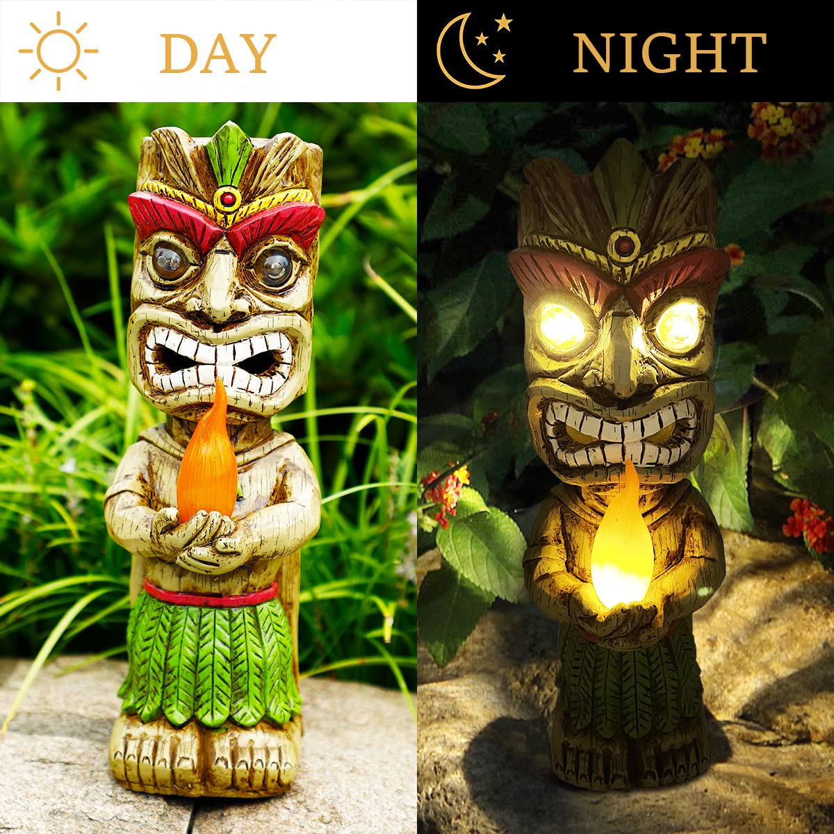 Solar Torch Tiki Garden Statue