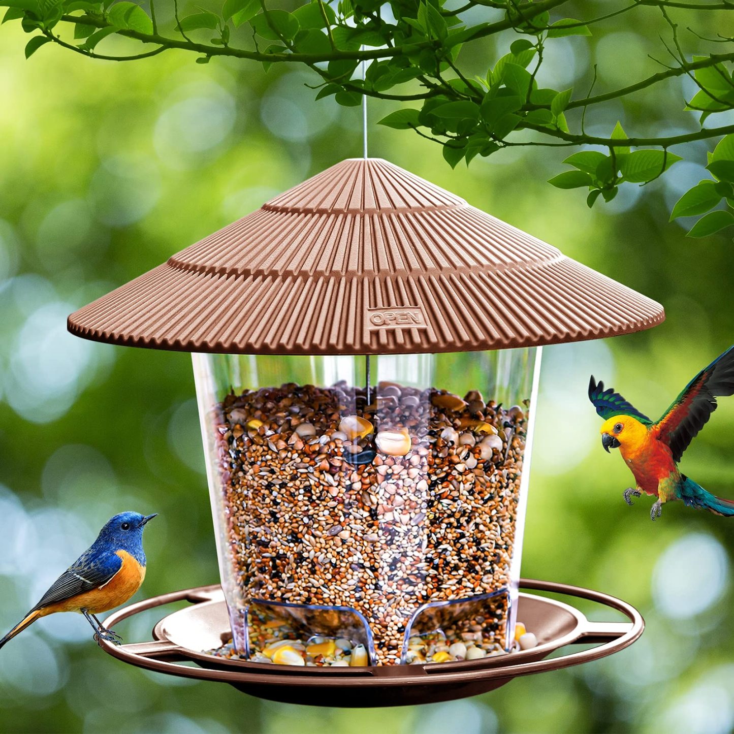 Outdoor Hanging Bird Feeder, Wild Bird Seed Feeder for Garden Yard